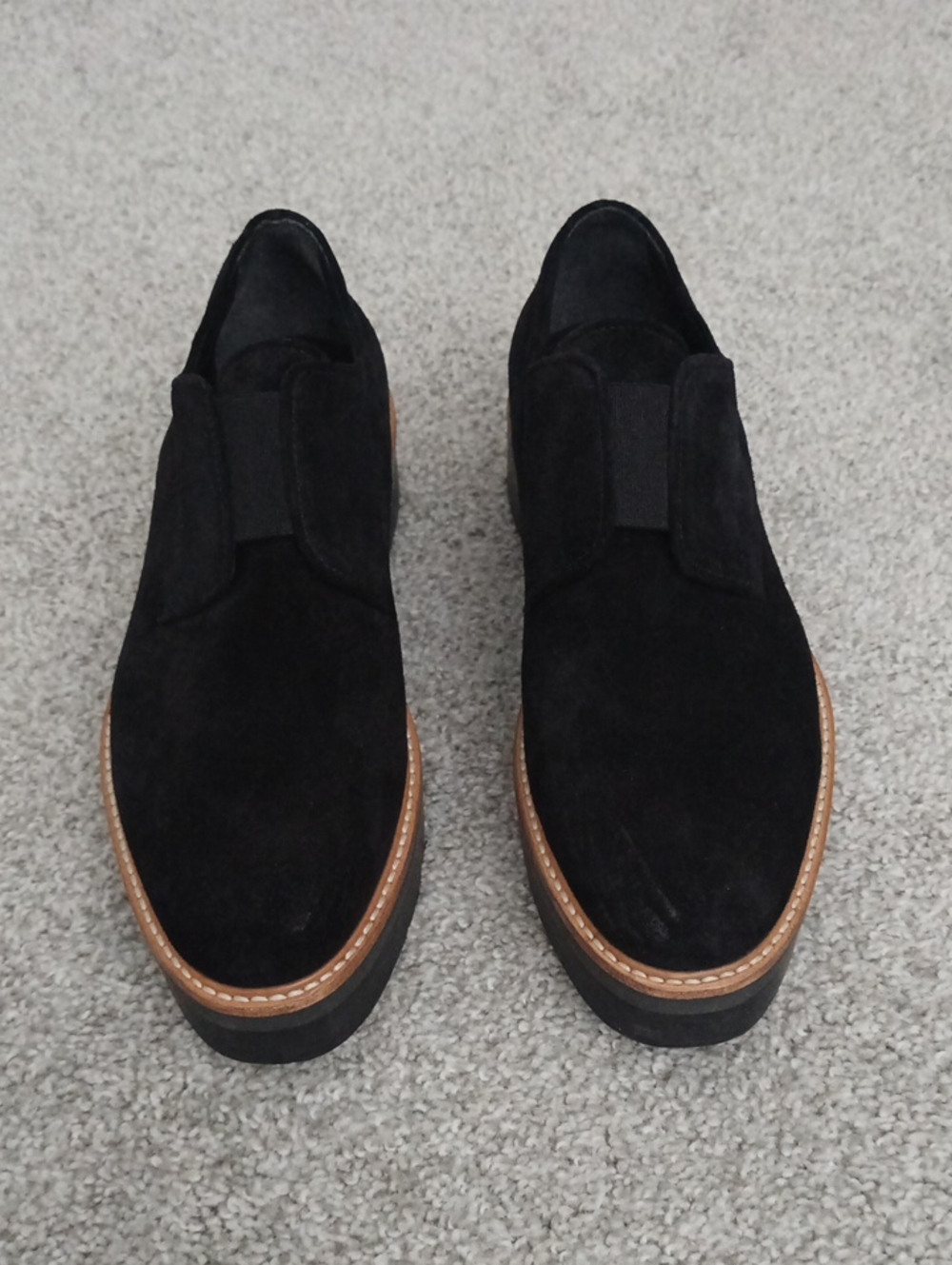VINCE Black Suede Loafers Size 7 - Picture 4 of 9